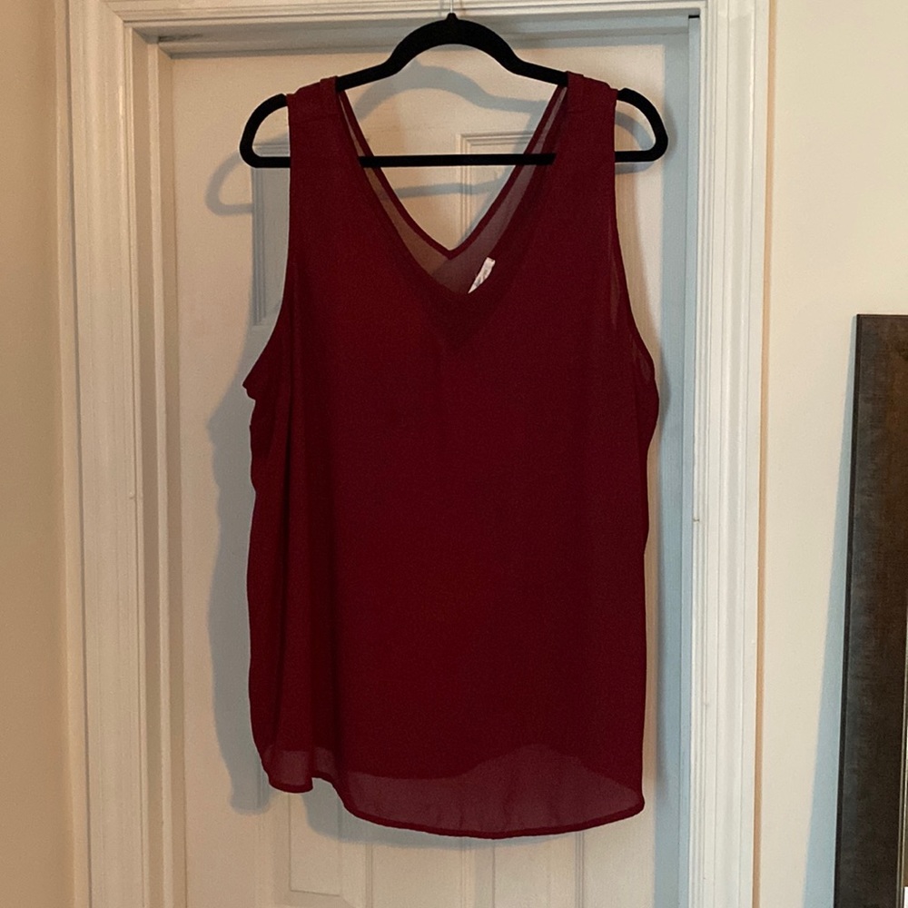 Maroon Sleeveless Blouse